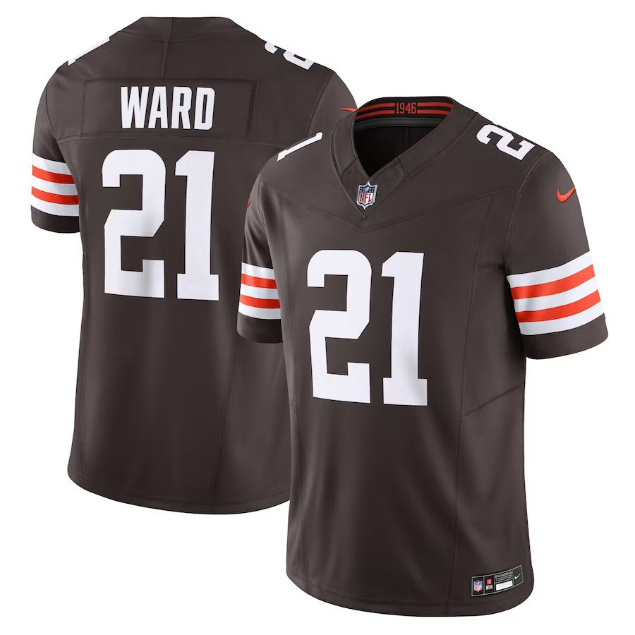 Men Cleveland Browns #21 Denzel Ward Nike Brown Vapor F.U.S.E. Limited NFL Jersey->more jerseys->MLB Jersey